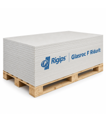 Placa rezistenta la foc Rigips Glasroc F Ridurit, tip GM-FH1, 15 x 1200 x 2000 mm